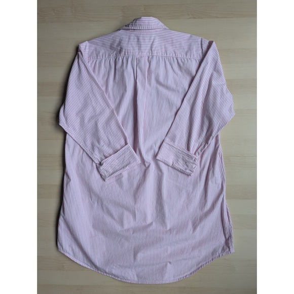 Lauren Ralph Lauren Classic Traditional Pink White Striped Cotton Sleep Dress - Picture 5 of 9